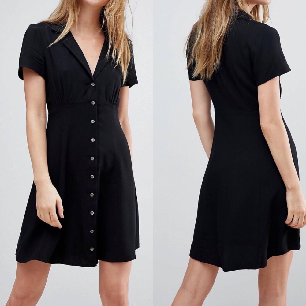 ASOS TALL Button Through Mini Skater Dress, US 0